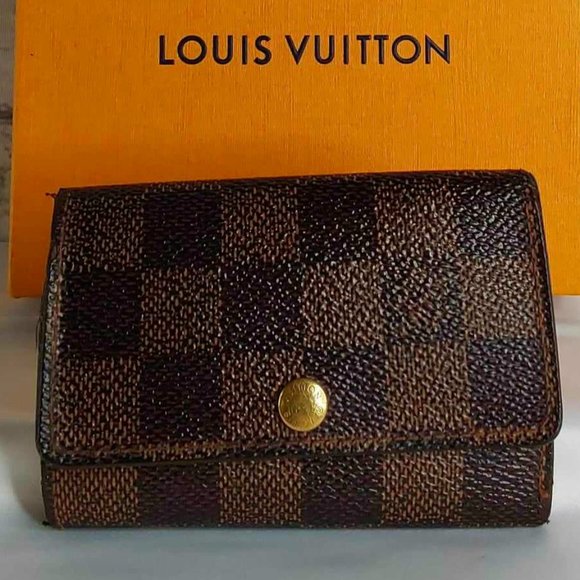 'LOUIS VUITTON' DAMIER 'EBENE'  MONOGRAM 6~RING KEY KEEPER & BOX 2-PIECE SET - Picture 14 of 16